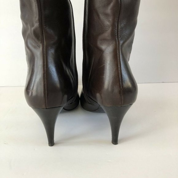 HUGO BOSS Tall Brown Soft Leather High Heel Pointe - Picture 5 of 7